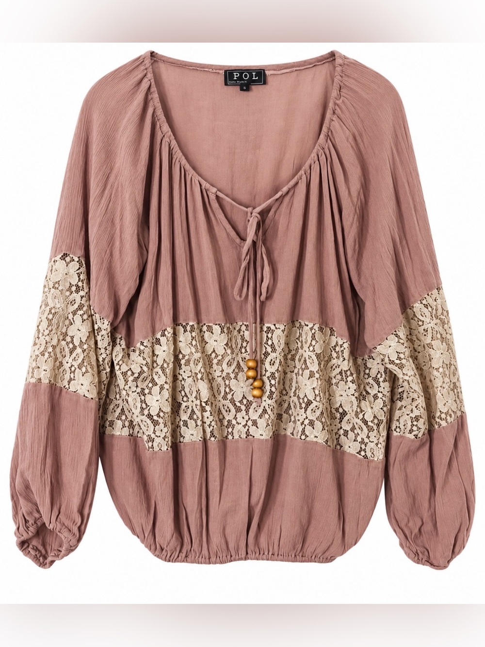 POL cream and lace top